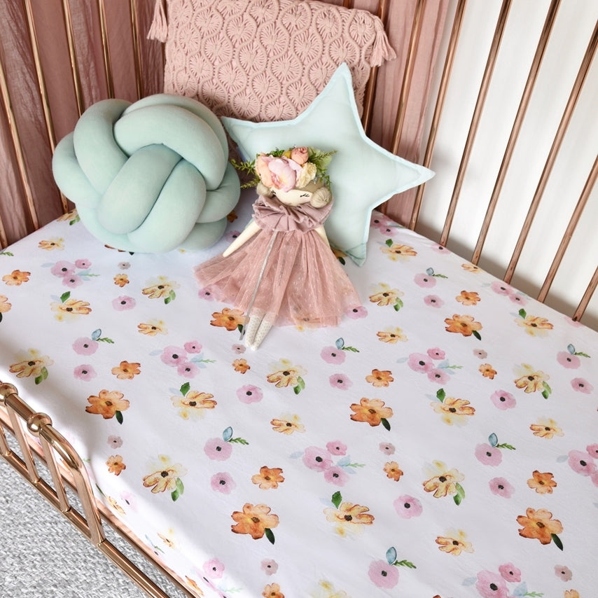 Pink fitted cot outlet sheet