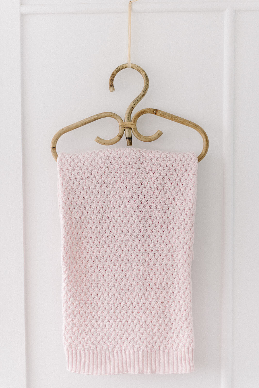Blush Pink | Diamond Knit Baby Blanket