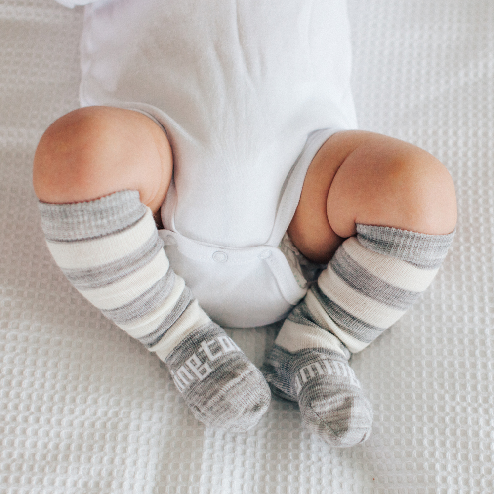 Merino Wool Knee High Socks | Baby | Pebble