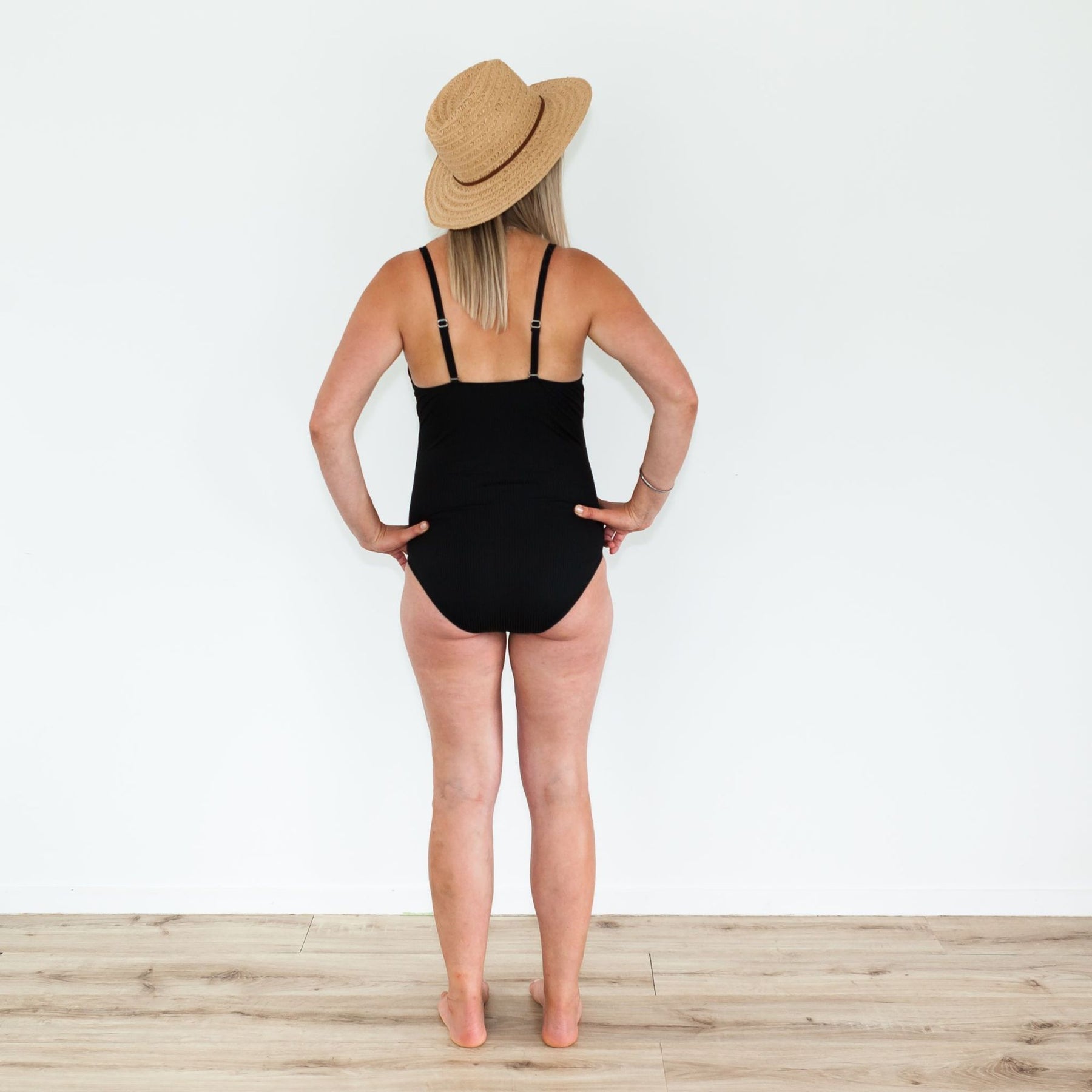 Ribbed One Piece Swimsuit | Black