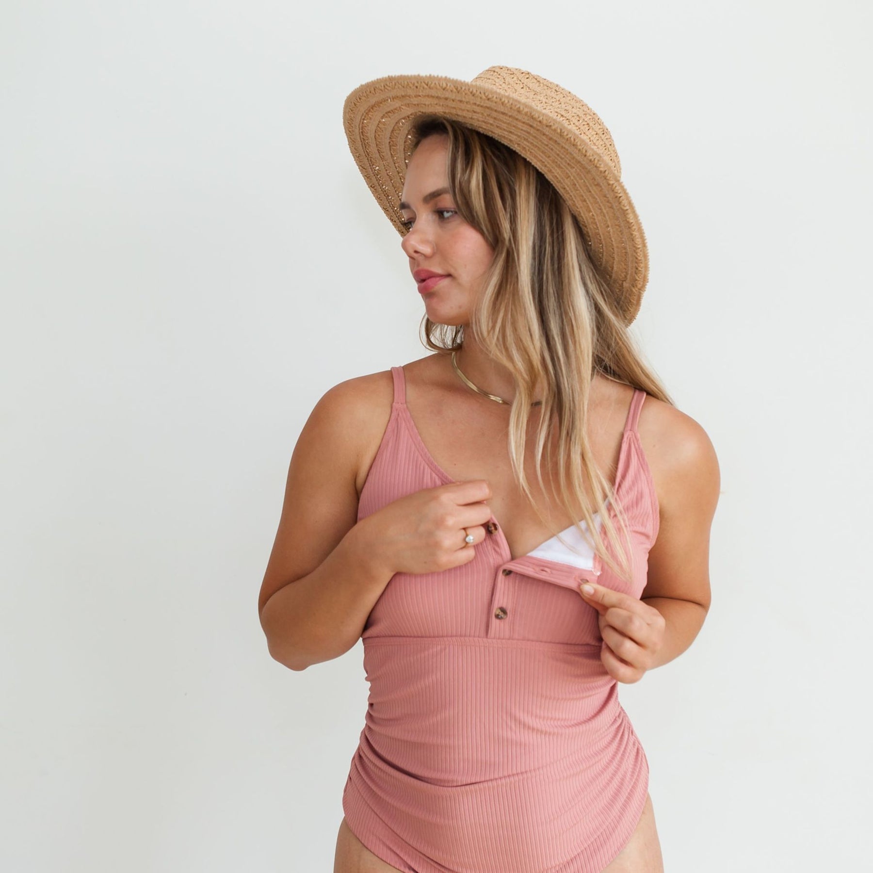 Ribbed One Piece Swimsuit | Blush