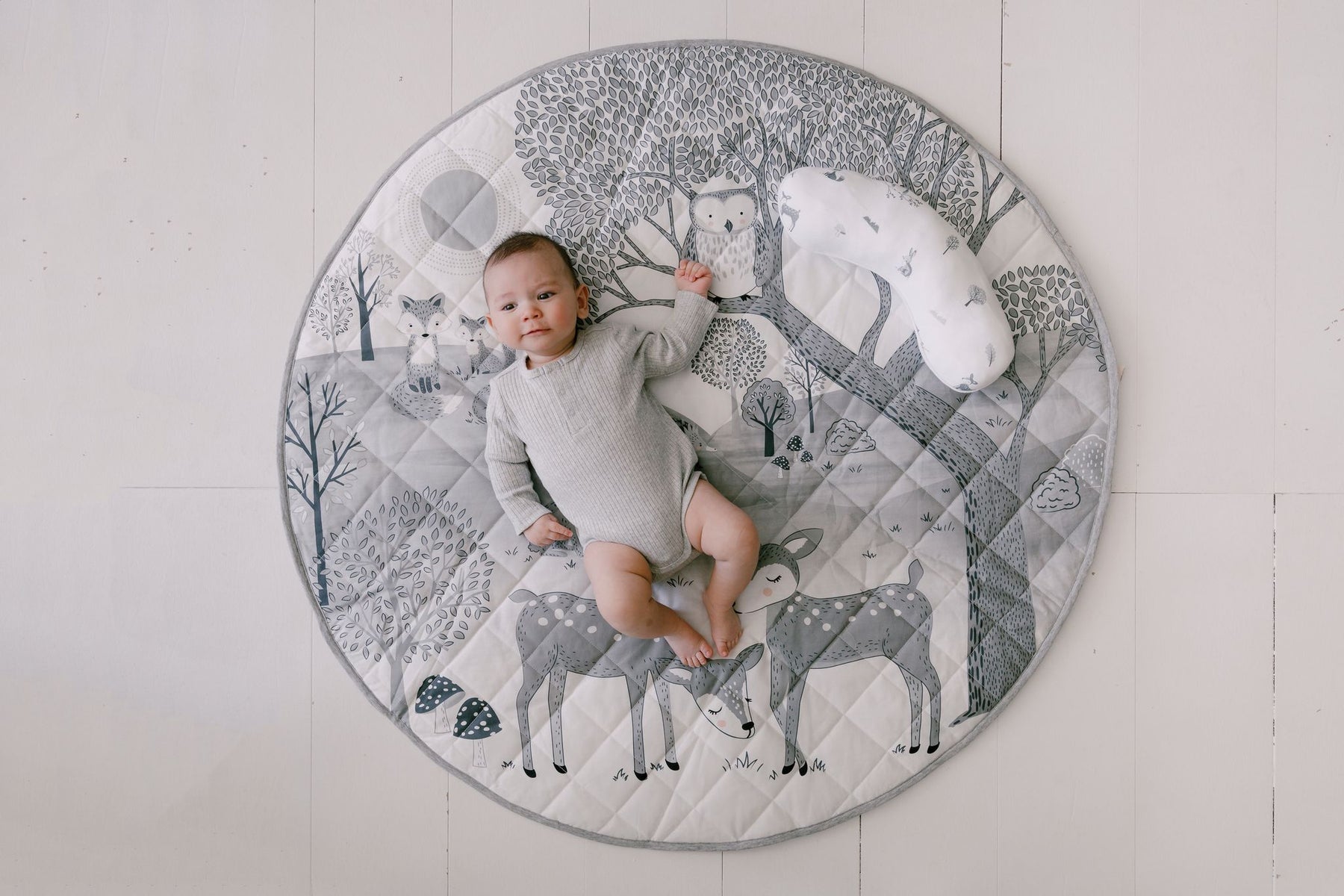 Woodland Water Resistant Playmat & Tummy Time Pillow