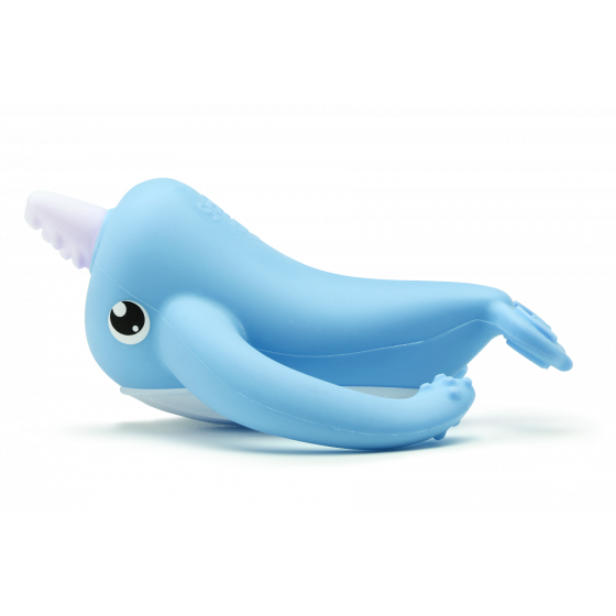 Nora Narwhal Silicone Teether - Light Blue