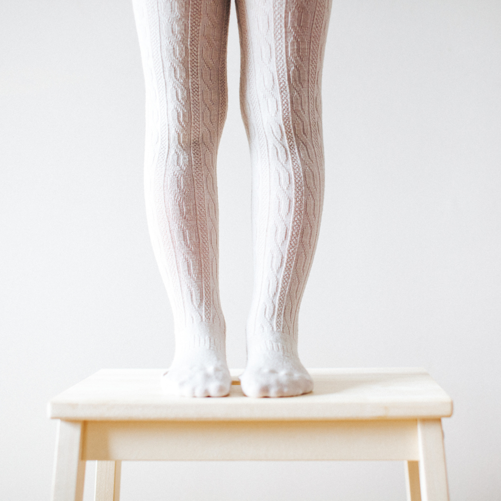 Merino Wool Cable Tights | Oatmeal