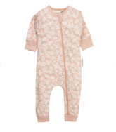 Woolbabe Merino/Organic Cotton PJ Suit - Peach Manuka
