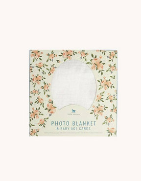 Muslin Photo Blanket & Milestone Set - Watercolour Roses